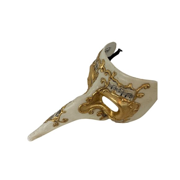 VTG Handmade Casanova Long Nose Venetian Mask Masquarade Music Gold N10103 - Picture 3 of 9